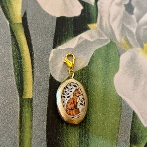 Adorable Gold Fox Pendant Charm